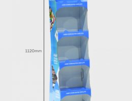 5 Shelf Slimline Display – 260mmW x 300mm D x 1120mm H + 150mm Header